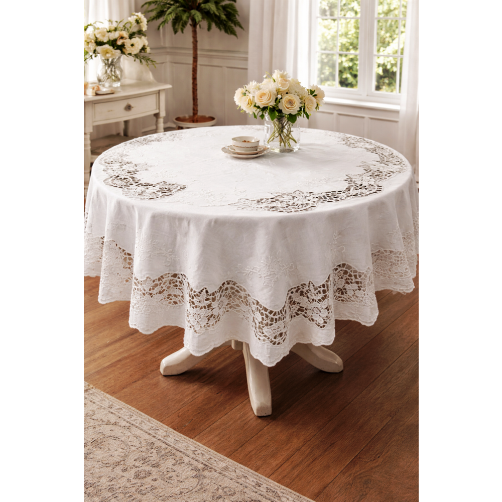 cotton angles delik işi mutfak takımı 30 parça beyaz