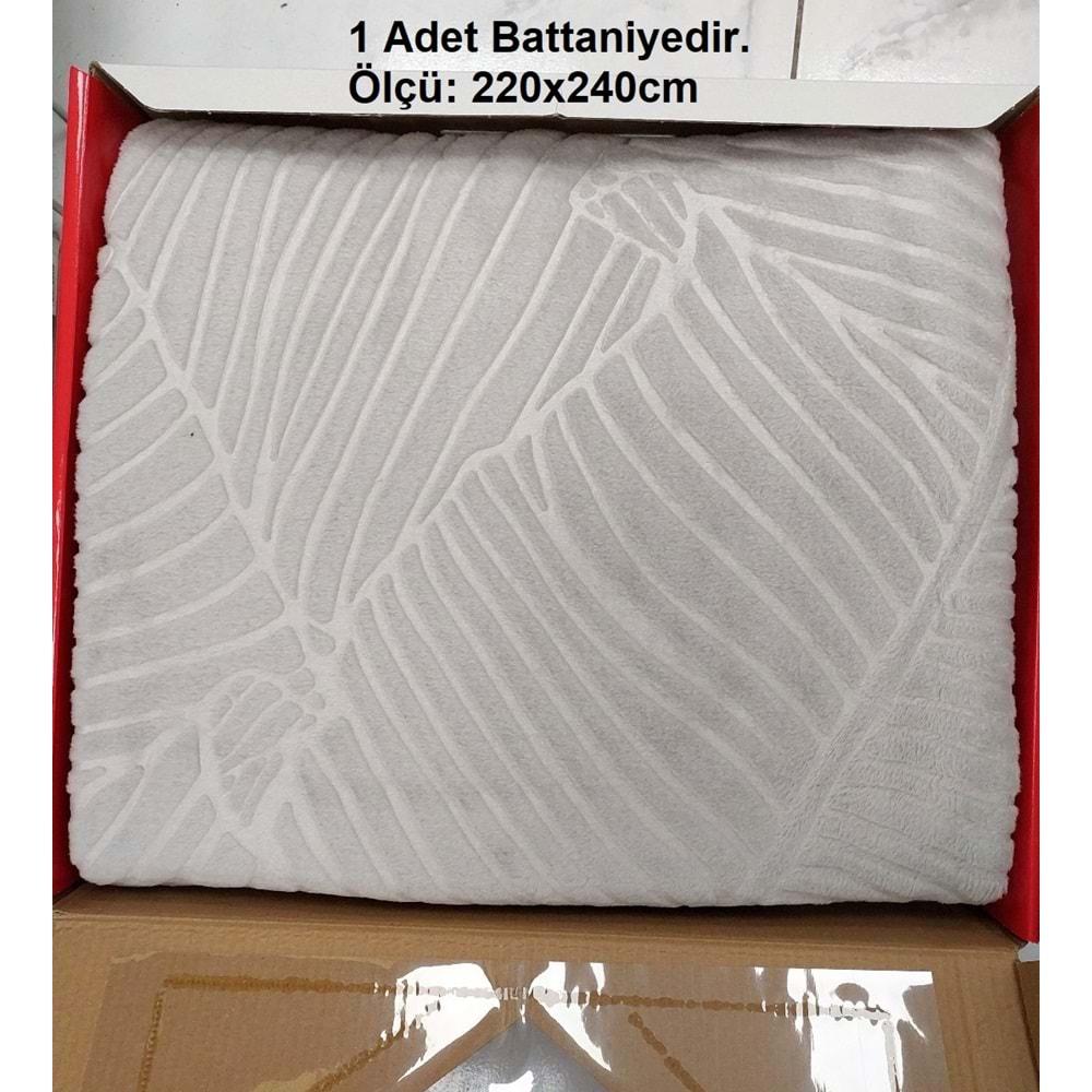 Padişah Embos Kutulu Çift Kişilik Vizon Battaniye (220x240)-Gri