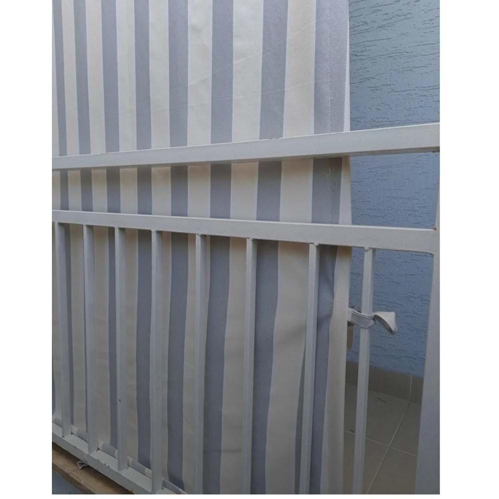 jolly home balkon perde kumaşı en 240 cm Gri / Krem 1026