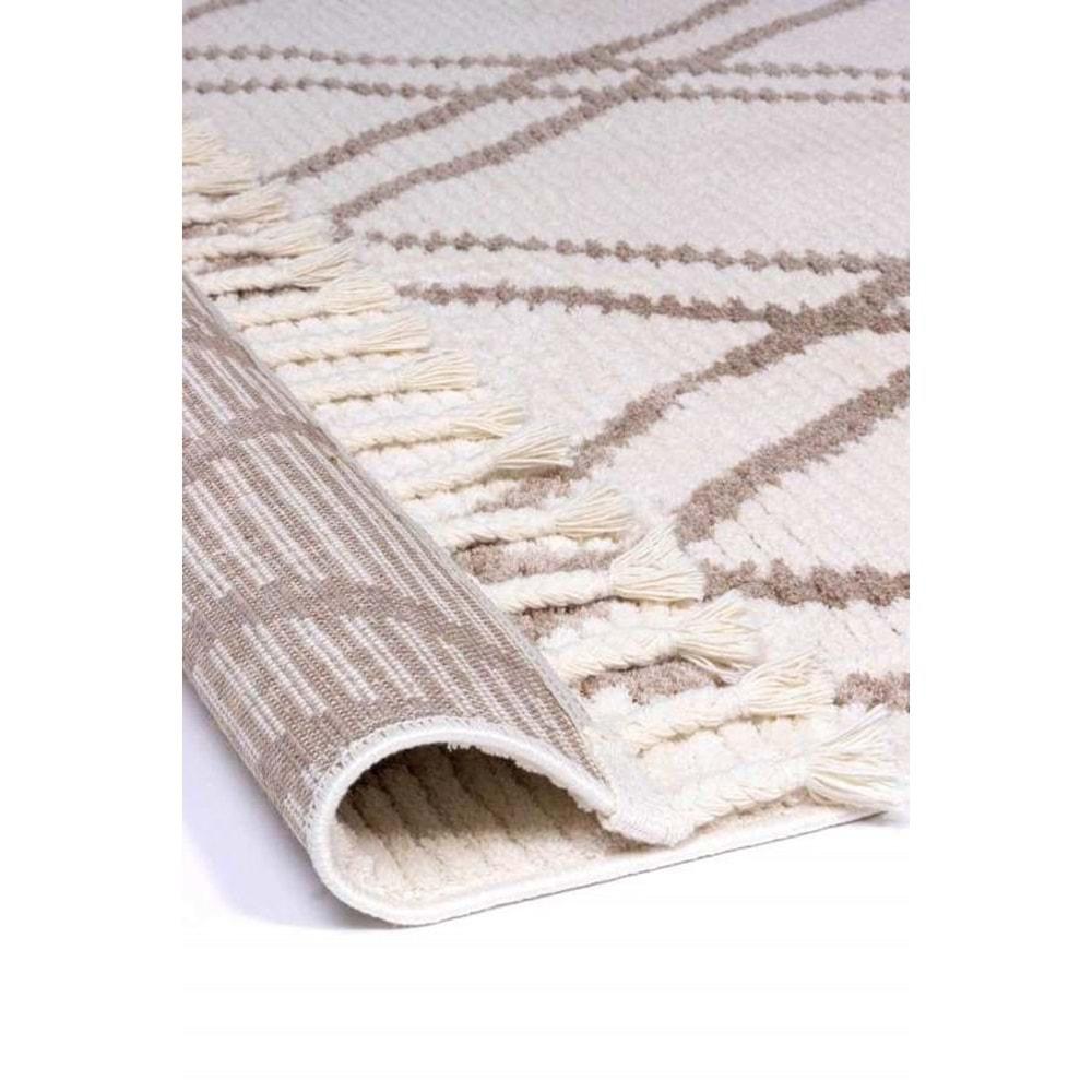 Mandaş Halı Cool CL03 Beige İskandinav Peluş Dokulu Makine Halısı - 160X230CM