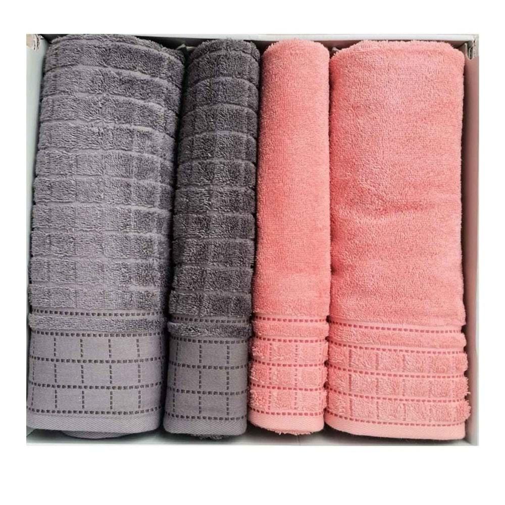 Özdilek 4 Parça Best Hamam Seti, Banyo Havlu Takımı-Graph Rose Anrasit