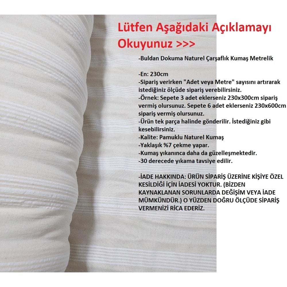 Buldan Çarşaflık Kumaş Naturel Pamuklu Metrelik (En 230cm)