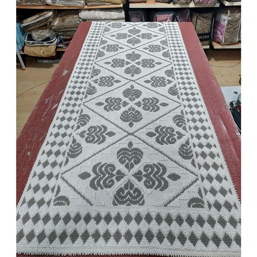 Pamuklu Bukle Lüks Kilim, Yolluk (80x300)-Krem Kahve