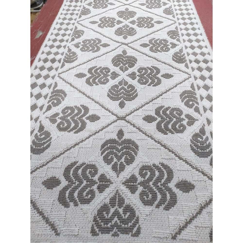 Pamuklu Bukle Lüks Kilim, Yolluk (80x300)-Krem Kahve