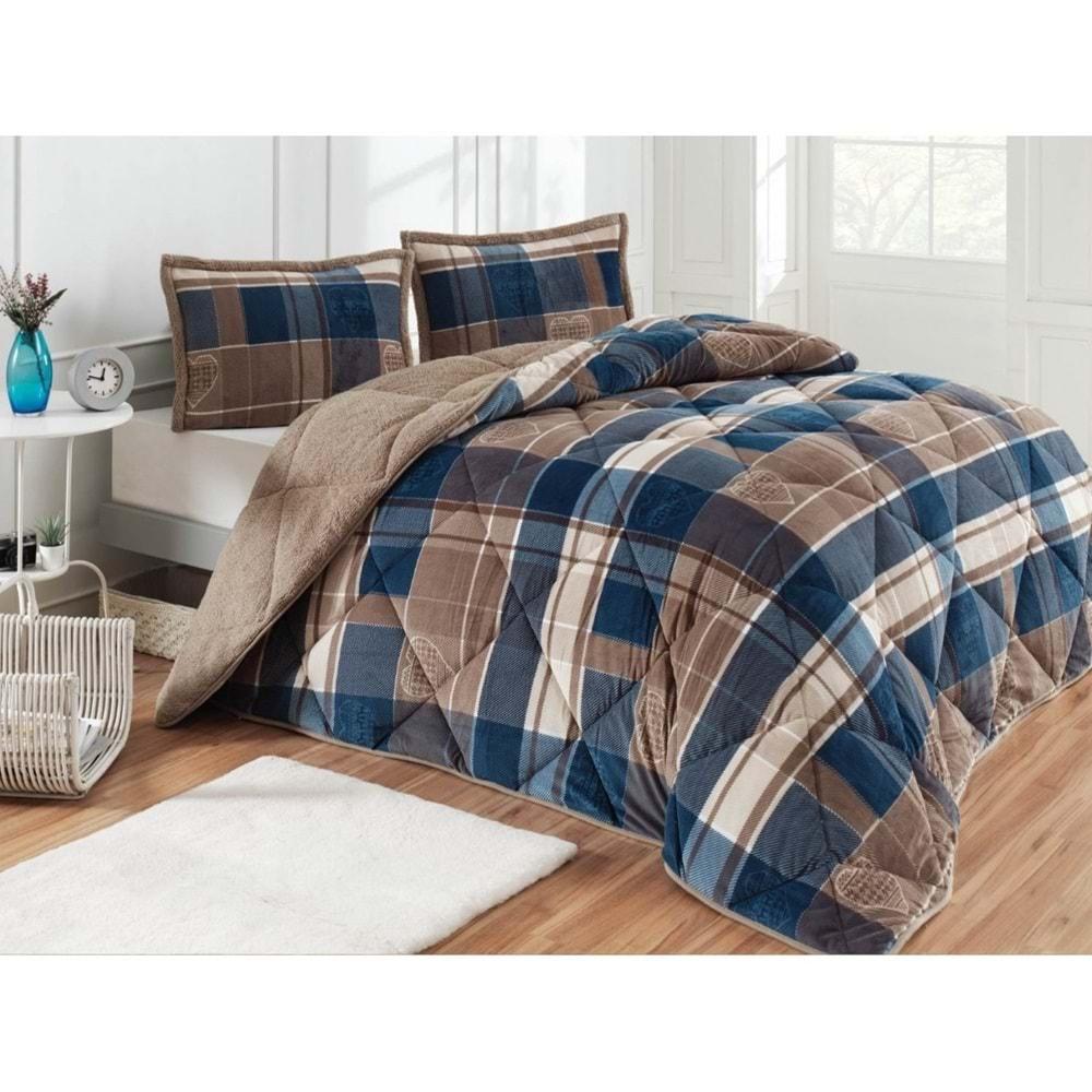 Merinos Comforter Set, Çift Kişilik Yorgan Seti (220x240)-Rida İndigo