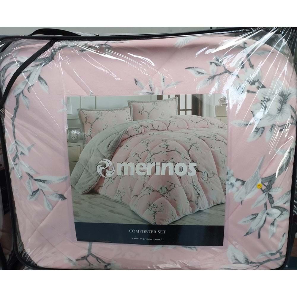 Merinos Comforter Set, Çift Kişilik Yorgan Seti (220x240)-Eylül Gri