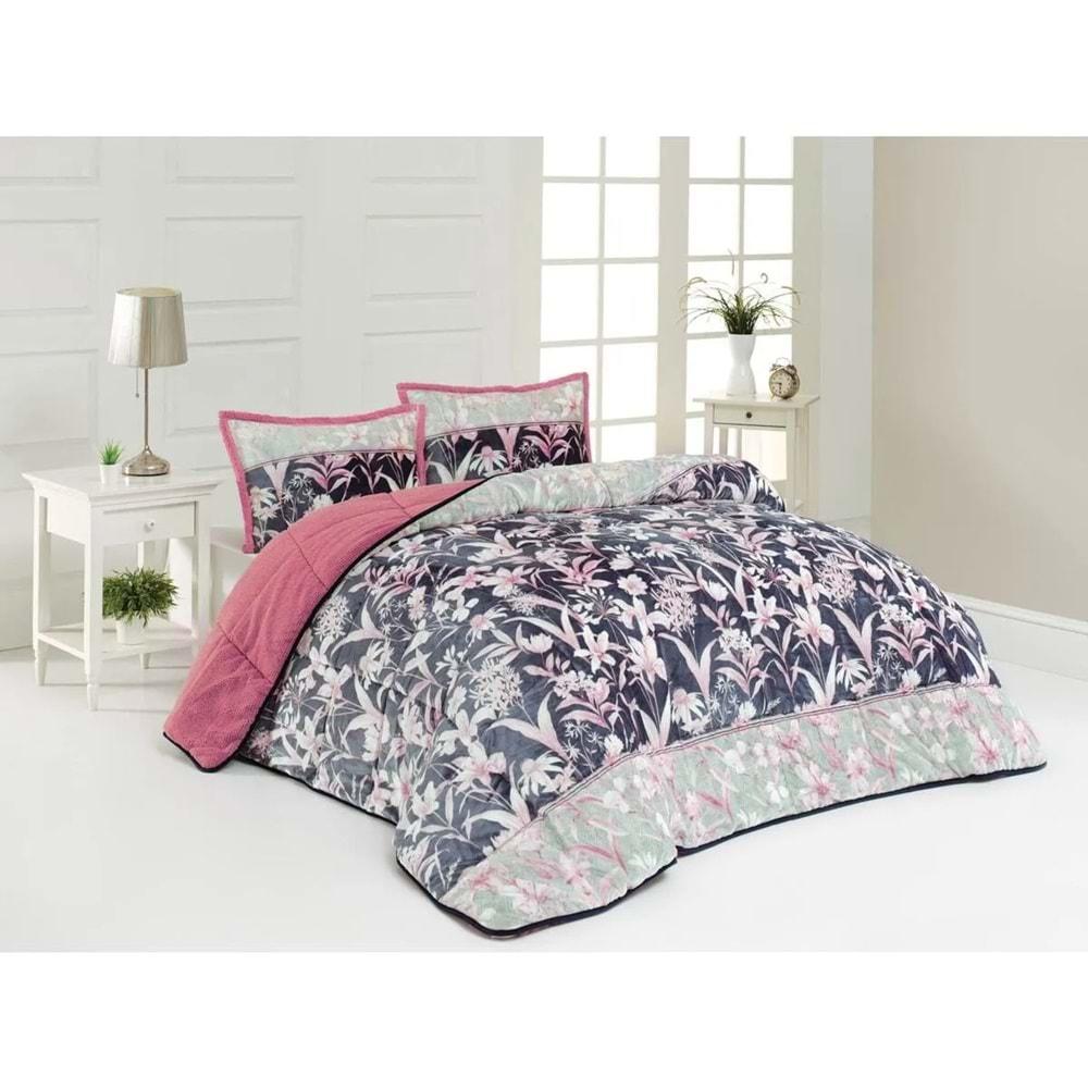 Merinos Comforter Set, Çift Kişilik Yorgan Seti (220x240)-Çiğdem Gül Kurusu