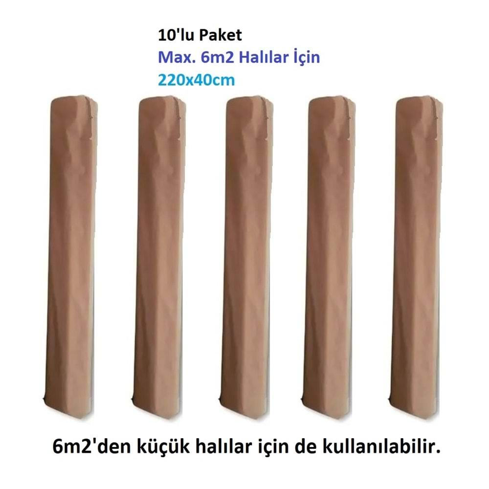 Mandaş Tekstil 10 Adet Halı Hurcu Kılıfı Poşeti 220x40cm (Max. 6m2 Halı İçin)