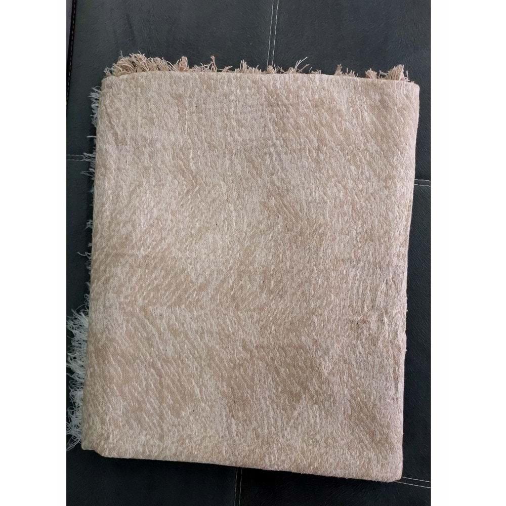 Pamuklu Kaymaz Alaca Koltuk-Çekyat Örtüsü (170x220)-Sütlü Kahve