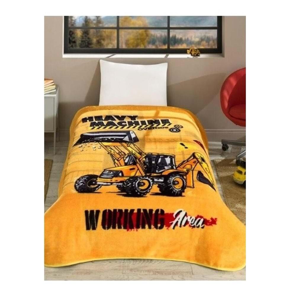 Özdilek Prime Tek Kişilik Battaniye (155x215)-Heavy Machine Turuncu