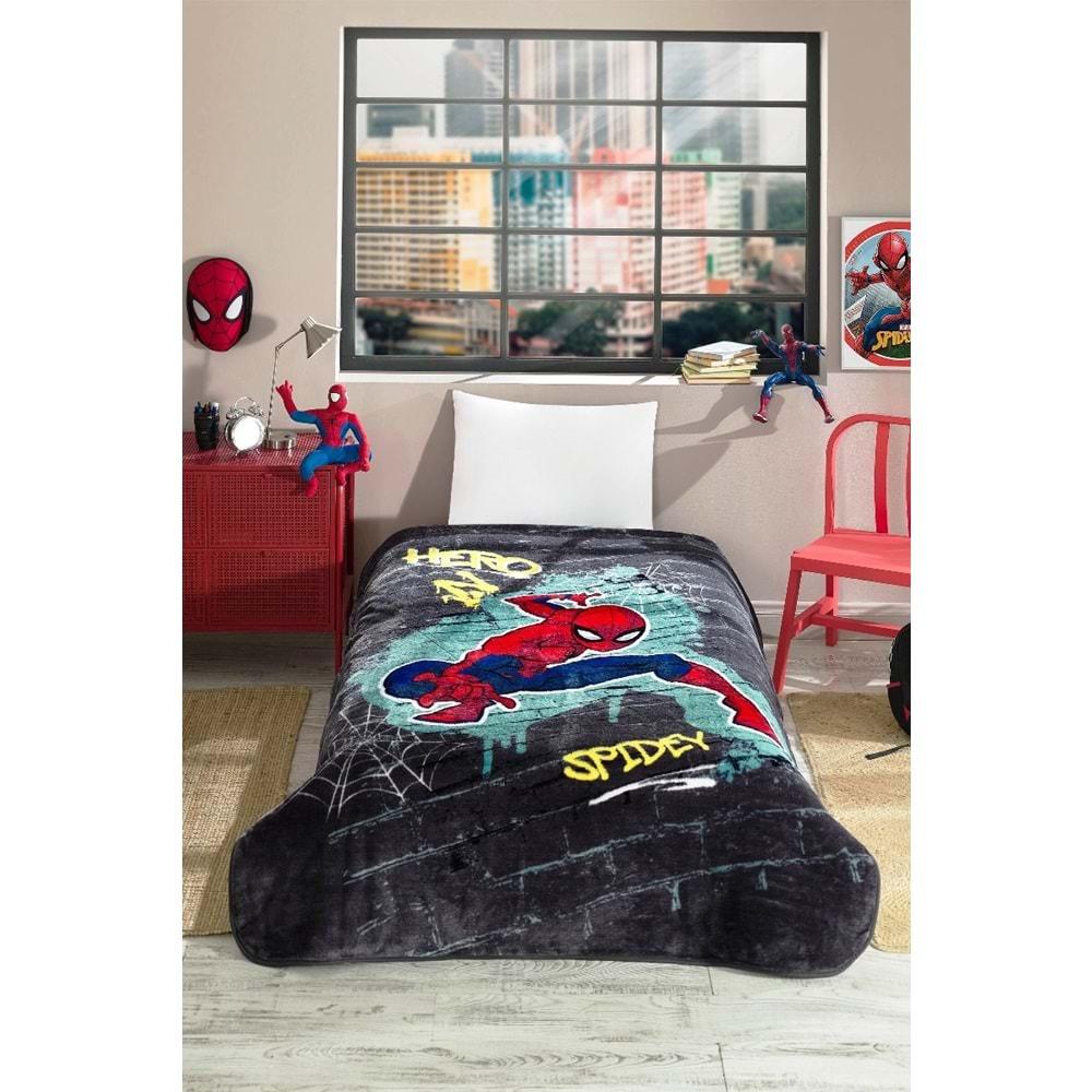 Özdilek Lisanslı Tek Kişilik Çocuk Battaniye (155x215)-Spiderman Hero