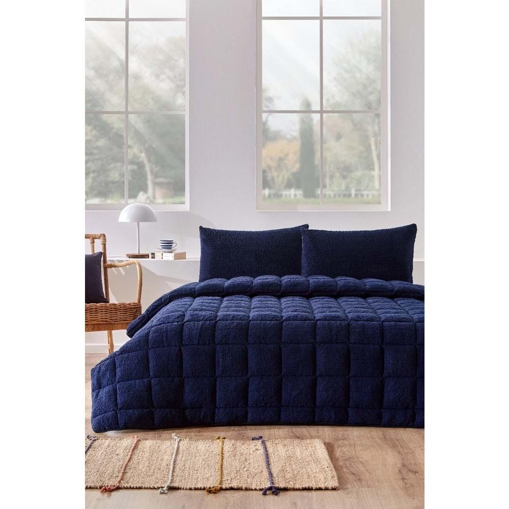 Özdilek Lacivert Nova Yorgan (Yastıksız) Sherpa Battaniye Dokulu Çift Kişilik (195x215)