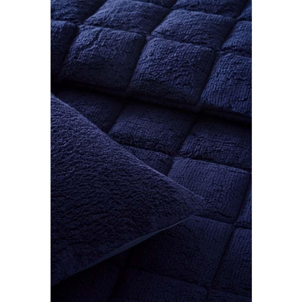 Özdilek Lacivert Nova Yorgan (Yastıksız) Sherpa Battaniye Dokulu Çift Kişilik (195x215)