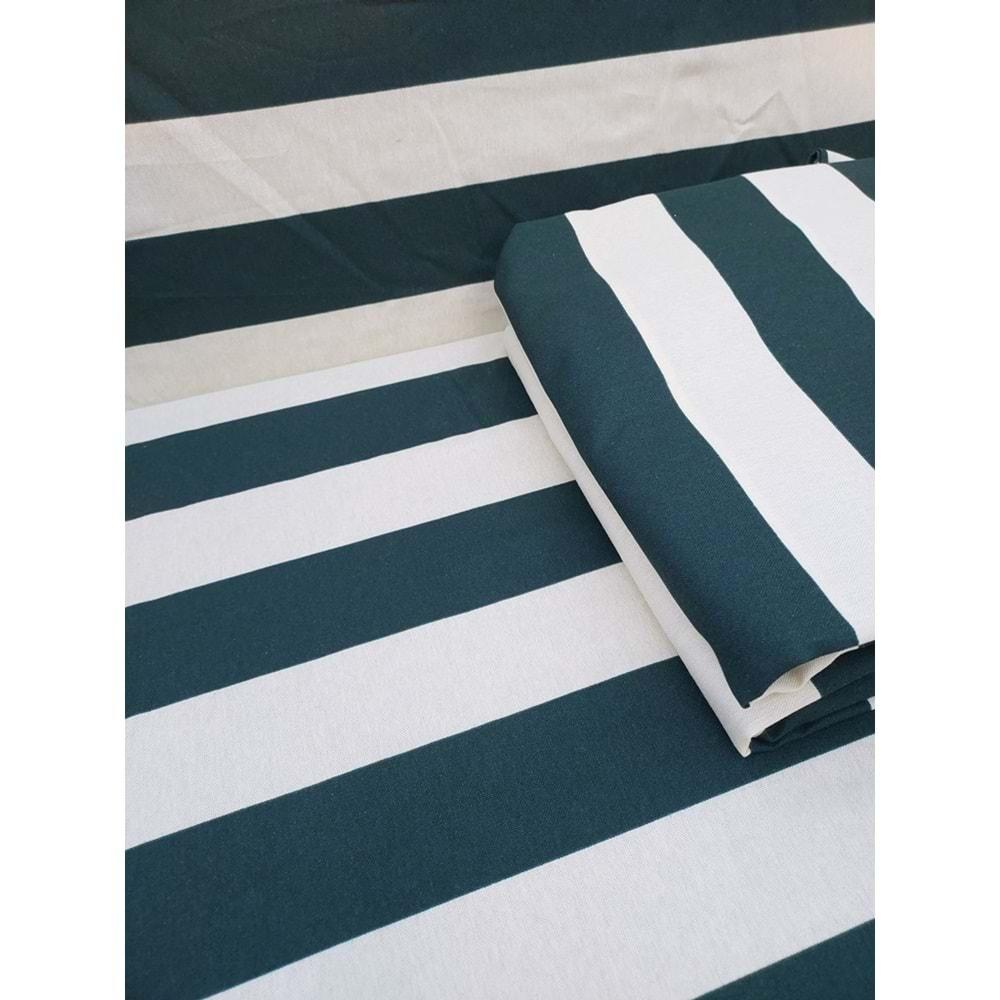 Mandaş Süngerli 3 Kişilik Salıncak Minder Seti (Pamuklu Kumaş)-Yeşil Krem