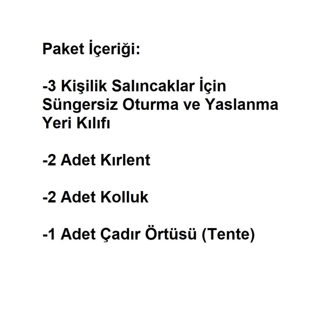 Mandaş Süngersiz 3 Kişilik Salıncak Minder Seti (Pamuklu Kumaş)-Saatli Lacivert