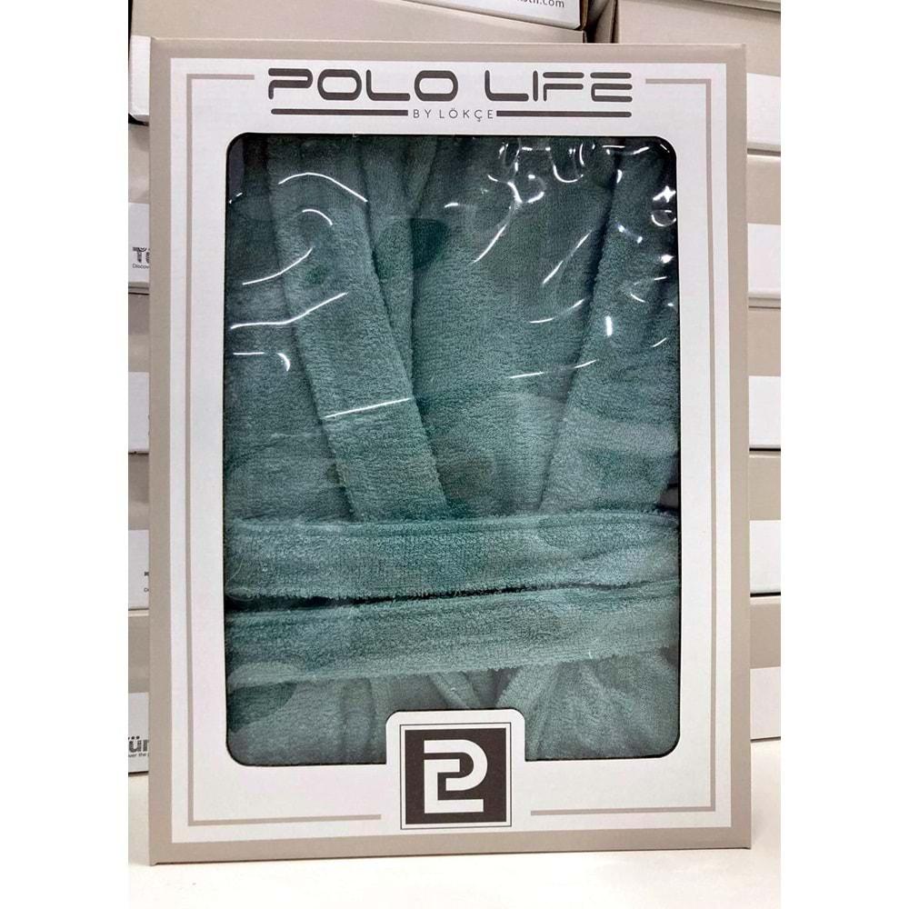Polo Life Kutulu Bamboo Tek Bornoz Şalyaka-Yeşil (XXL Beden)