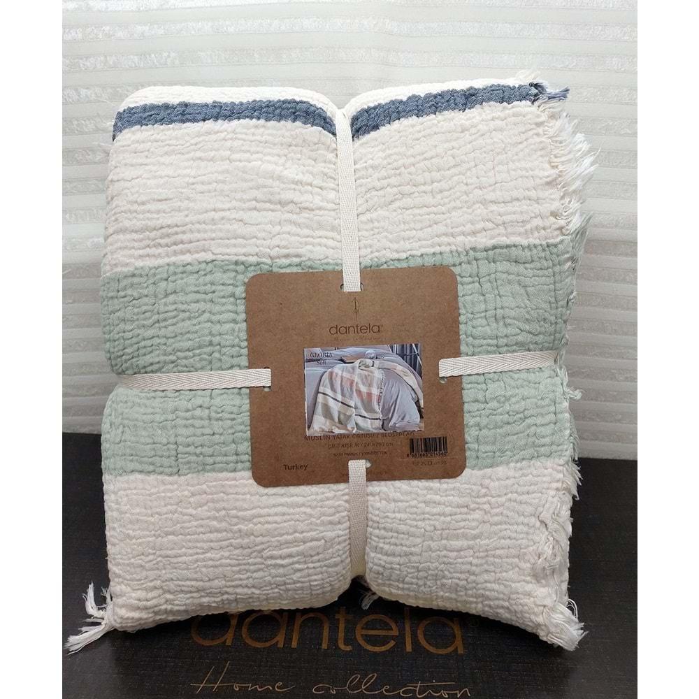 Dantela Gloria Soft Müslin Pamuk Anti-Alerjik Çift Kişilik Yatak Örtüsü (240x260)