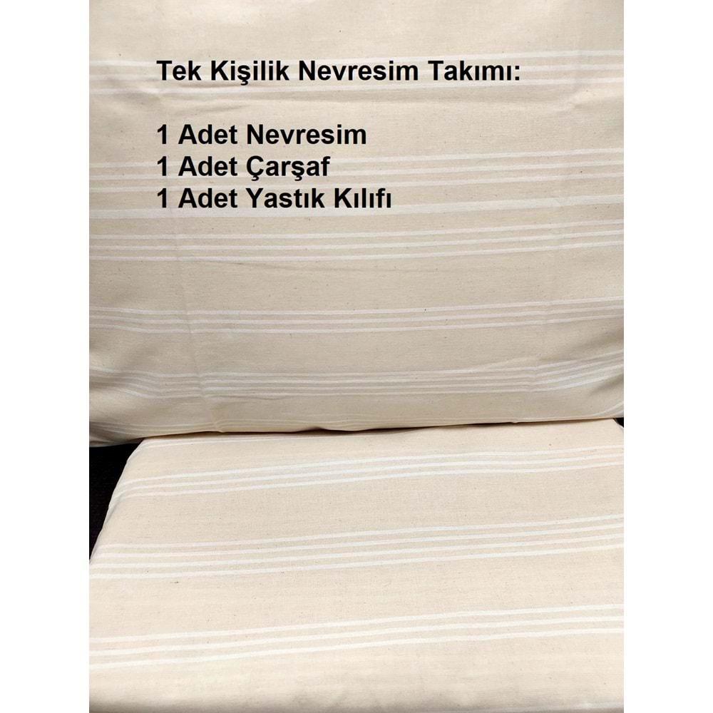Buldan İşi Naturel Pamuklu Tek Kişilik Nevresim Takımı