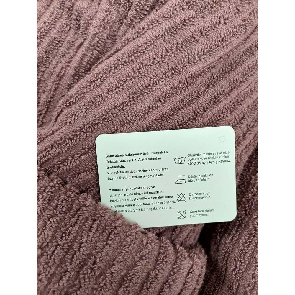 Nurpak Tek Kişilik Bornoz Seti Şalyaka-Ekol Mürdüm (Beden L-XL)