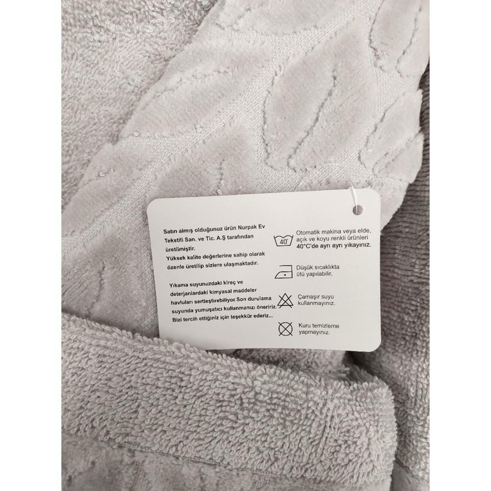 Nurpak Tek Kişilik Bornoz Seti Şalyaka-Hazal Gri (Beden XL-XXL)