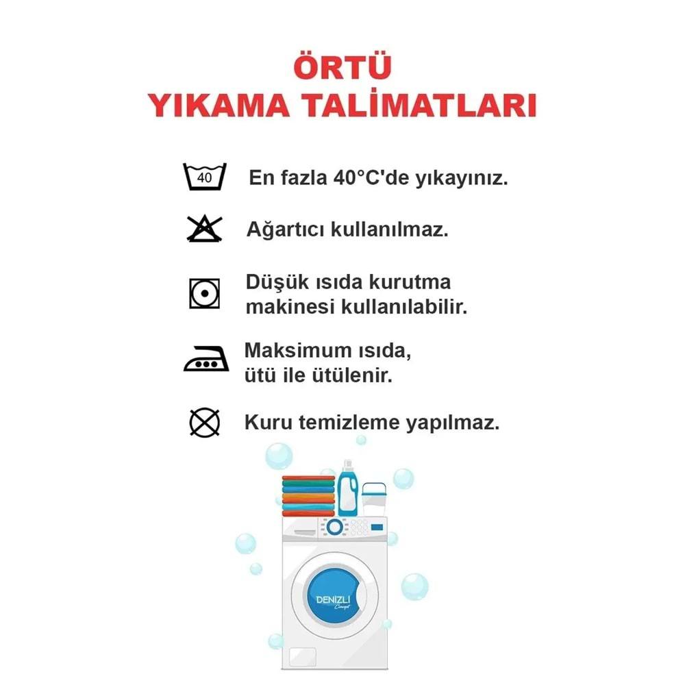 Alinda Pamuklu Kaymaz Terletmez Koltuk Örtüsü (170x230) - Antrasit