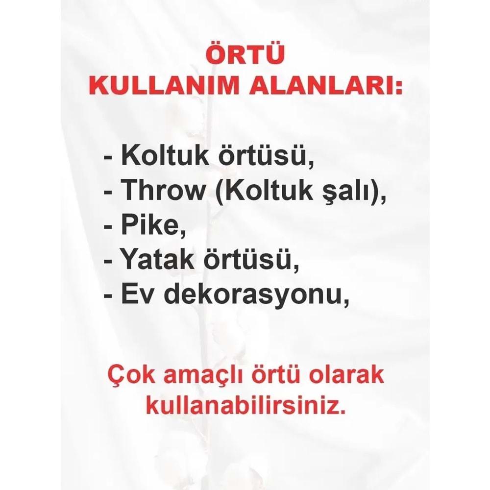 Alinda Pamuklu Kaymaz Terletmez Koltuk Örtüsü (170x230) - Antrasit