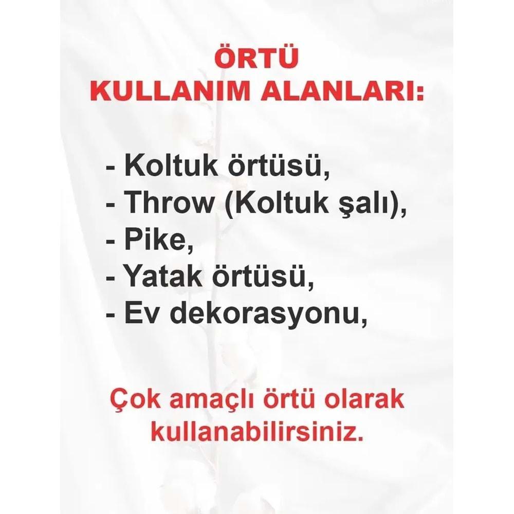 Alinda Pamuklu Kaymaz Terletmez Koltuk Örtüsü (170x230) - Hardal