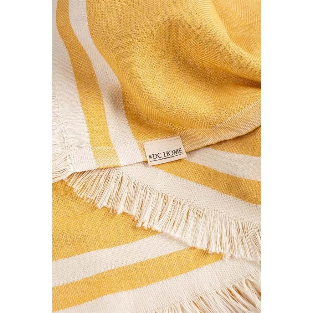 Alinda Pamuklu Maxi Boy Kolları Kapatan Kaymaz Terletmez Koltuk Örtüsü (170x300) - Hardal