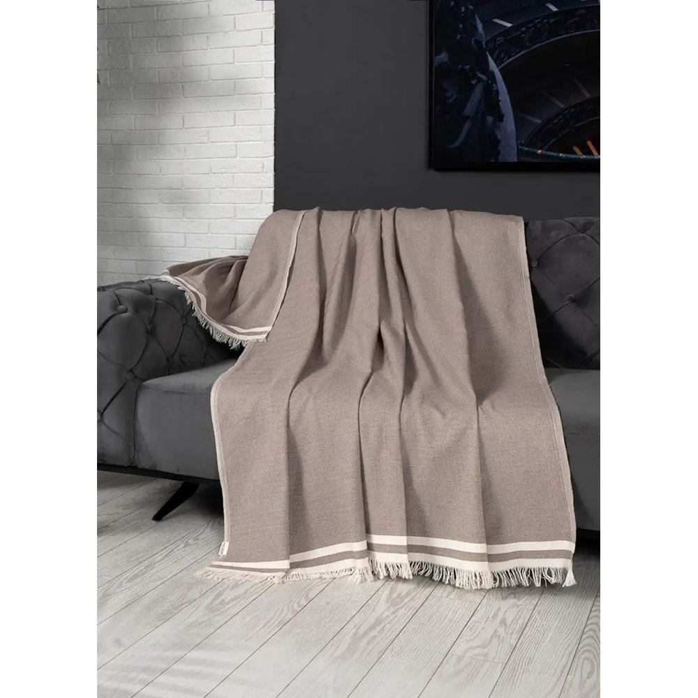 Alinda Pamuklu Maxi Boy Kolları Kapatan Kaymaz Terletmez Koltuk Örtüsü (170x300) - Kahverengi