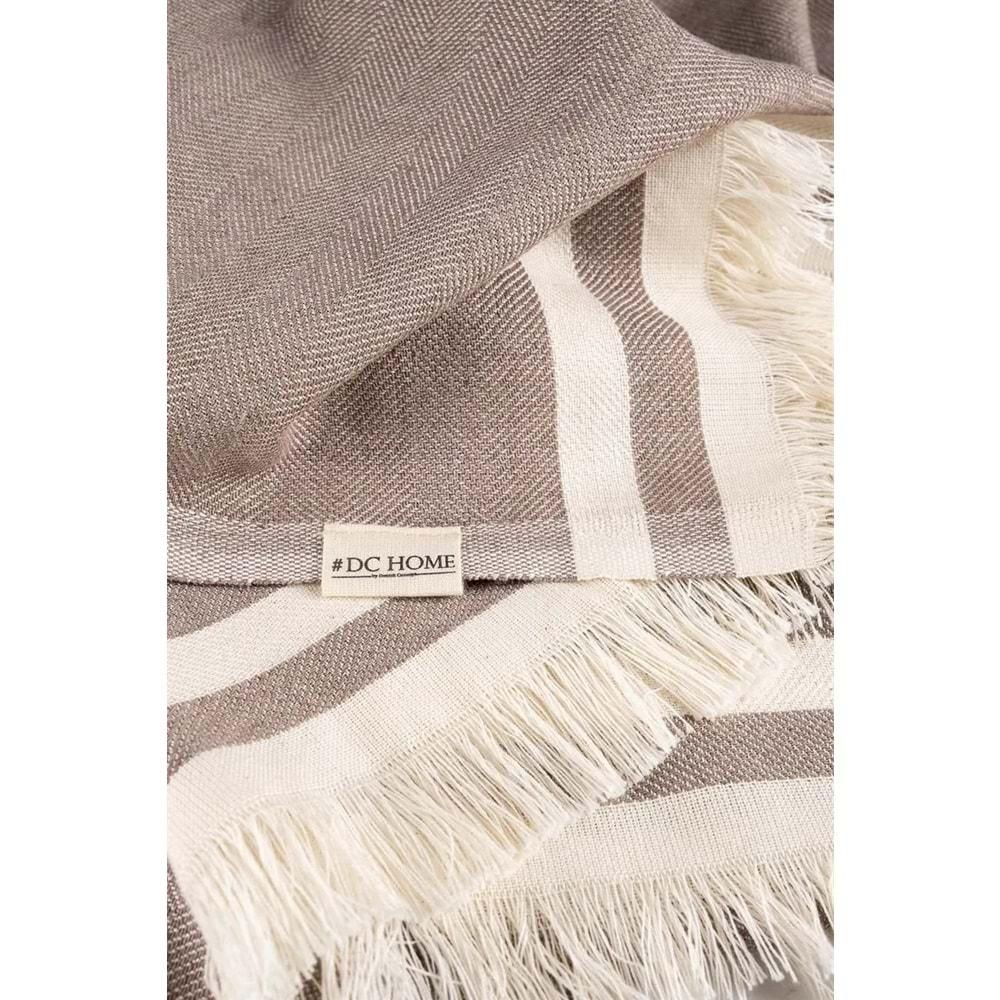 Alinda Pamuklu Maxi Boy Kolları Kapatan Kaymaz Terletmez Koltuk Örtüsü (170x300) - Kahverengi