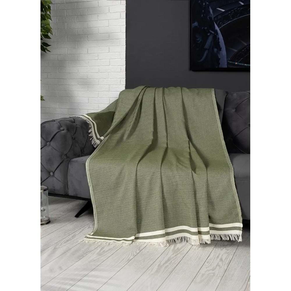 Alinda Pamuklu Maxi Boy Kolları Kapatan Kaymaz Terletmez Koltuk Örtüsü (170x300) - Yeşil