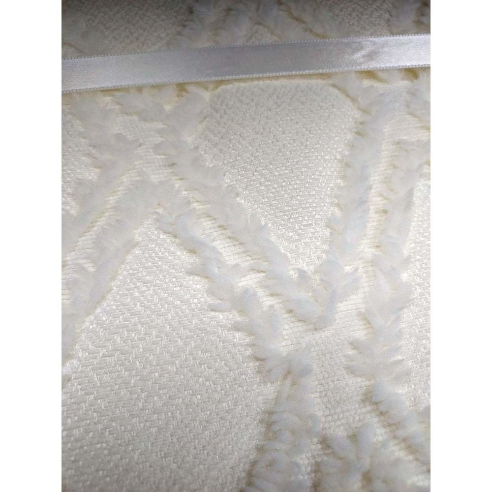 Prestij Puffy Yakut 3 Parça Çift Kişilik Yatak Örtüsü, Pike Örtüsü (250x260)-Krem