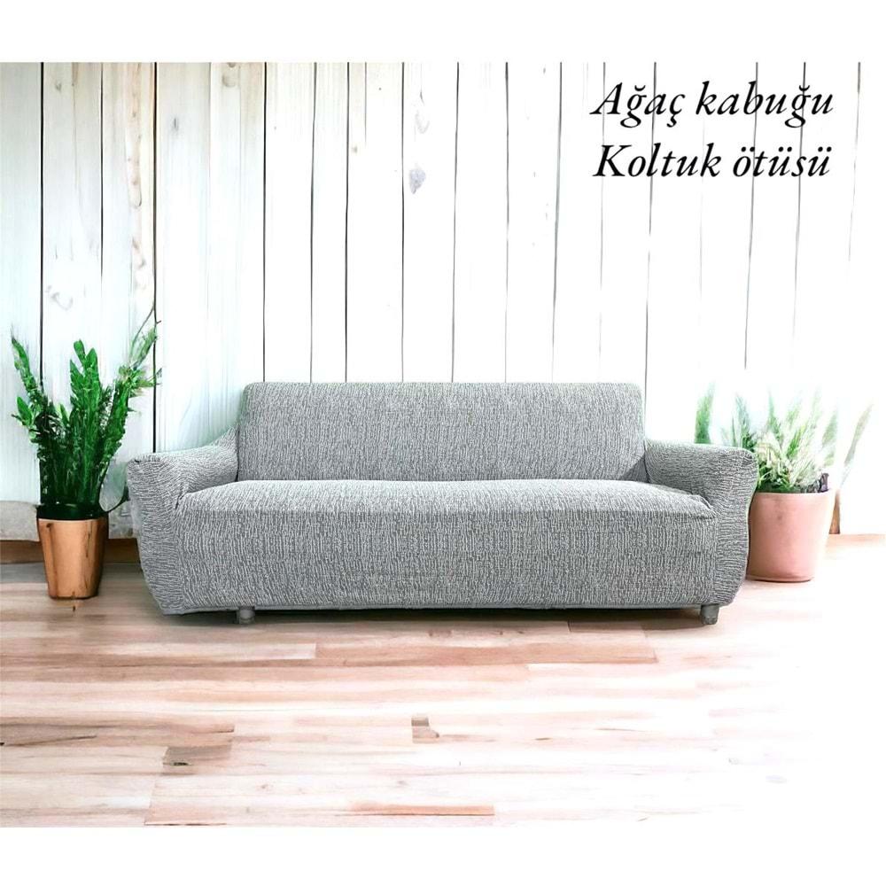Altın Kelebek Jakarlı Streç Kaplama Maxi Takım Koltuk Örtüsü (3+3+1+1)-Krem