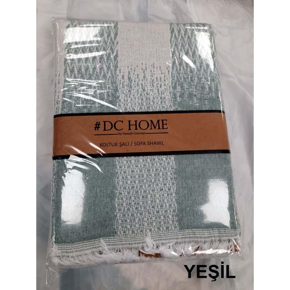 DC Jakarlı Pamuklu Kaymaz Terletmez Koltuk Örtüsü (180x240) - Yeşil