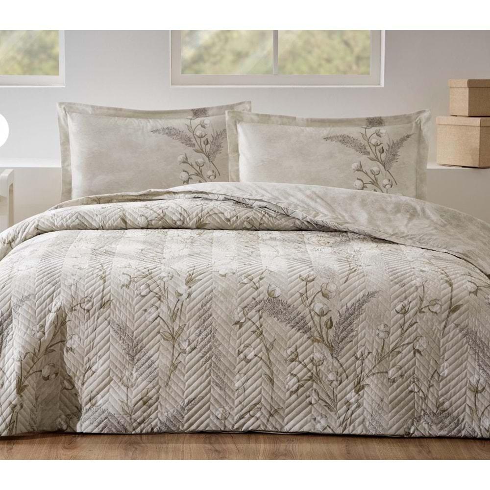 Özdilek Kapitoneli Çift Kişilik Dört Mevsim Nevresim Takımı Complete Set-Algodon Bej