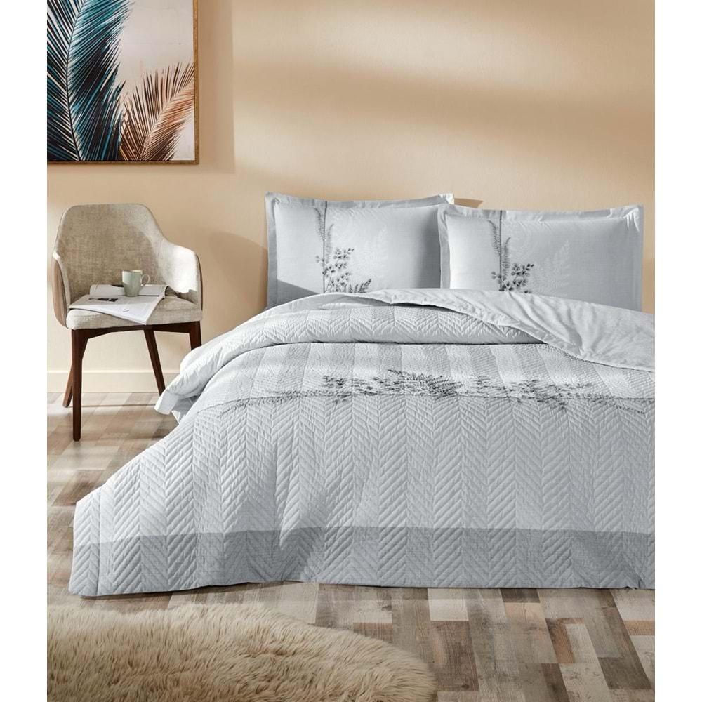 Özdilek Kapitoneli Çift Kişilik Dört Mevsim Nevresim Takımı Complete Set-Helecho Gri