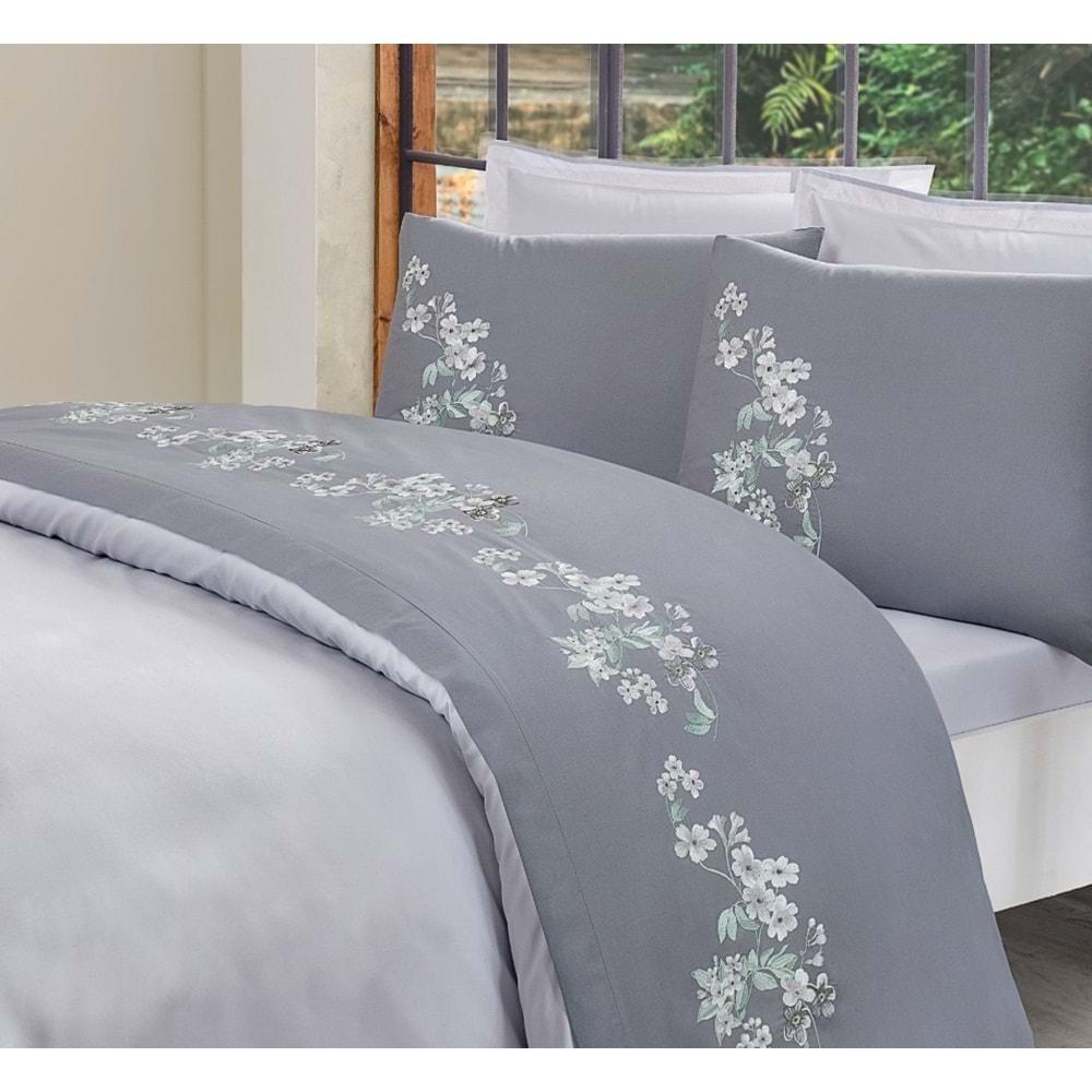 Özdilek Akfil Boutique -Cozy Antrasit- Çift Kişilik Nevresim Takımı (4 Yastık Kılıflı)