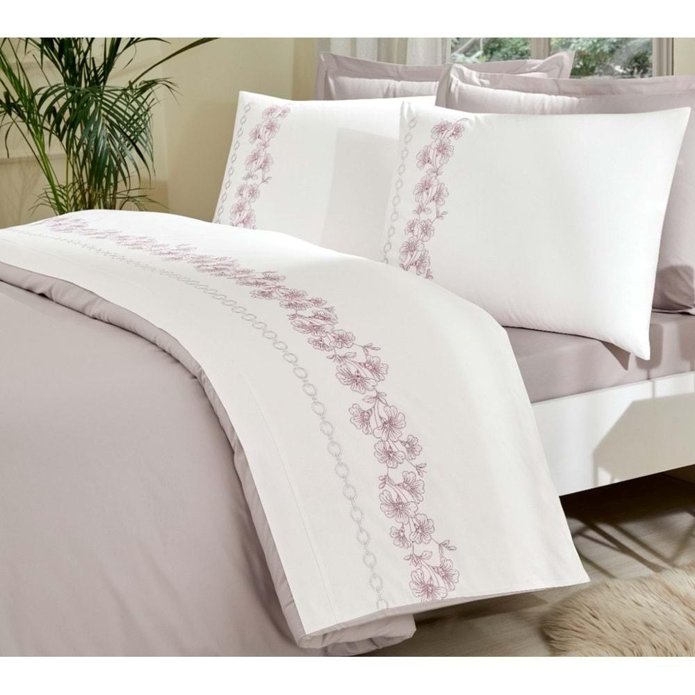 Özdilek Akfil Boutique -Petra Bej- Çift Kişilik Nevresim Takımı (4 Yastık Kılıflı)
