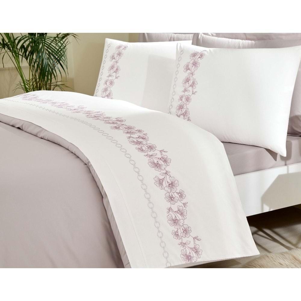 Özdilek Akfil Boutique -Petra Bej- Çift Kişilik Nevresim Takımı (4 Yastık Kılıflı)