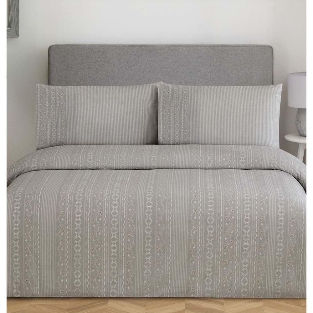 Özdilek Nev Serisi -Gri Lobelya- Çift Kişilik Nevresim Takımı