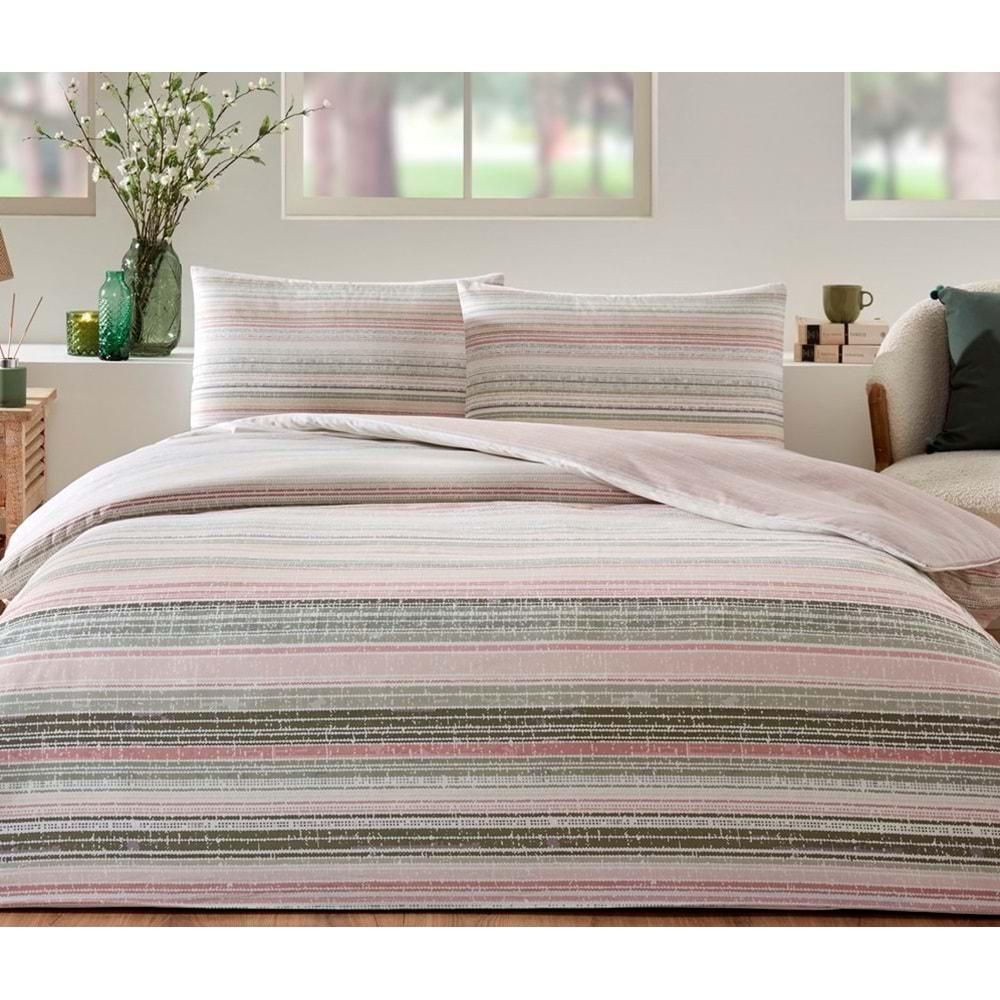 Özdilek Nev Serisi -Pudra Sage Line- Çift Kişilik Nevresim Takımı