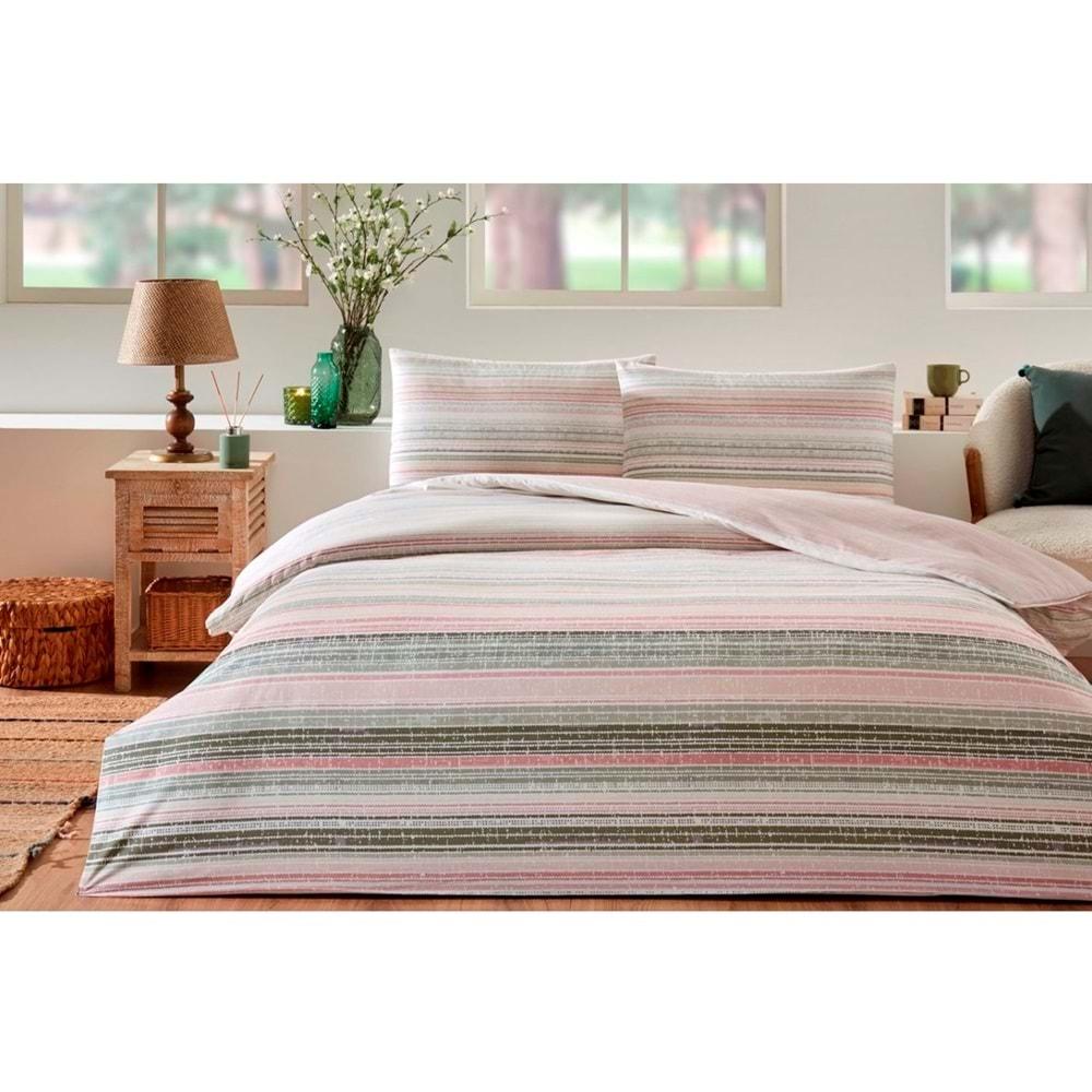 Özdilek Nev Serisi -Pudra Sage Line- Çift Kişilik Nevresim Takımı