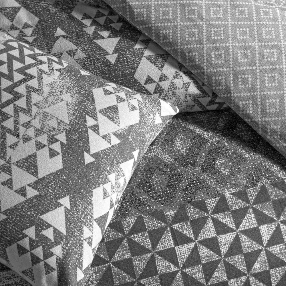 Taç Flanel Kışlık -Misty Gri- Lastikli Çarşaflı Çift Kişilik Nevresim Takımı