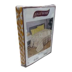 Jolly Home %100 Pamuk Doğal Çift Kişilik Pike 200x230 (Tek Pike)-Zigzag Sarı
