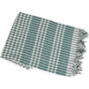 MANDAŞ 170x170 Pötikare Yer Sofra Bezi Piknik Masa Örtüsü Saçaklı -yeşil
