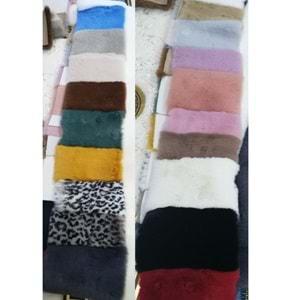 Mandaş Tekstil Lüks Peluş Simli Varaklı Gerçek Derili Tavşan Tüyü Post Halı M2 (A+ Kalite)-Özel Ebat
