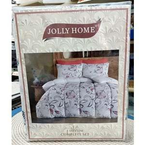 Jolly Home 4 Mevsim Çift Kişilik Kapitoneli Nevresim Takımı-Manolya Mavi