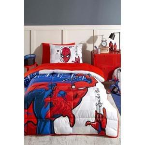 Özdilek Lastikli Çarşaflı Lisanslı Tek Kişilik Çocuk Uyku Seti-Spiderman Blue City Mavi