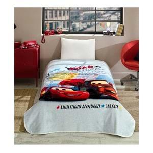 Özdilek Lisanslı Tek Kişilik Çocuk Battaniye (155x215)-Şimşek Mcqueen Cars Road Gri