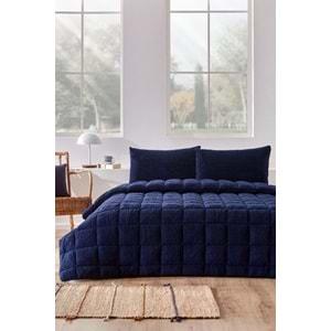 Özdilek Lacivert Nova Yorgan (Yastıksız) Sherpa Battaniye Dokulu Çift Kişilik (195x215)